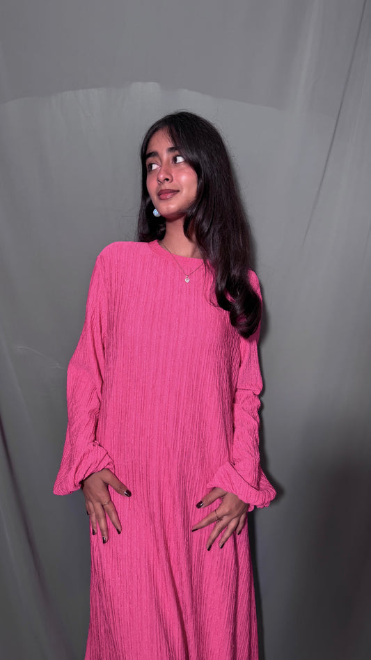 Amora Long Line Dress - Hot Pink