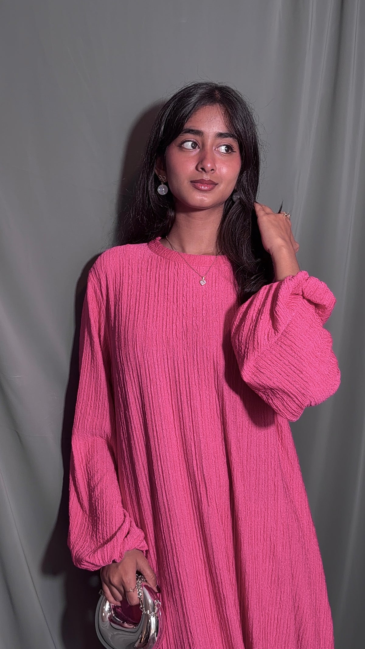 Amora Long Line Dress - Hot Pink