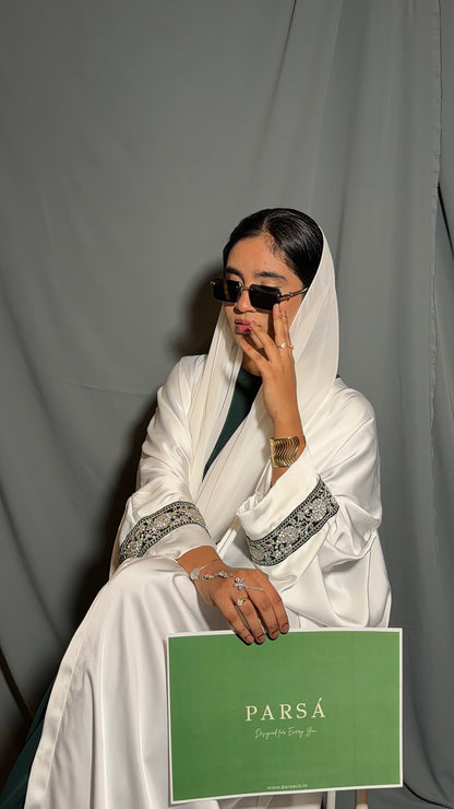 Emerald Abaya - White