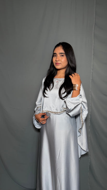 Elsa Diamond Cape Dress - Navy