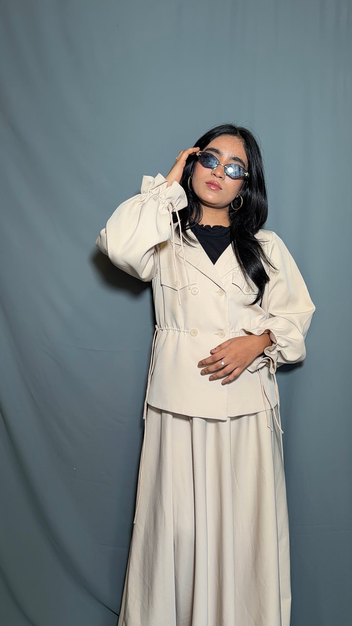 Elara Skirt Set - Beige