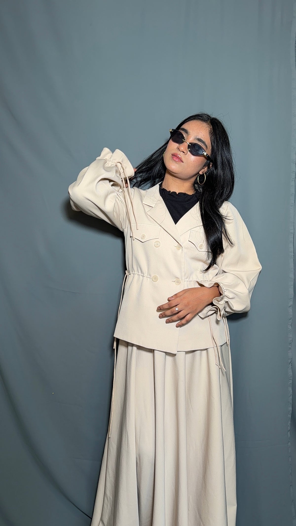 Elara Skirt Set - Beige