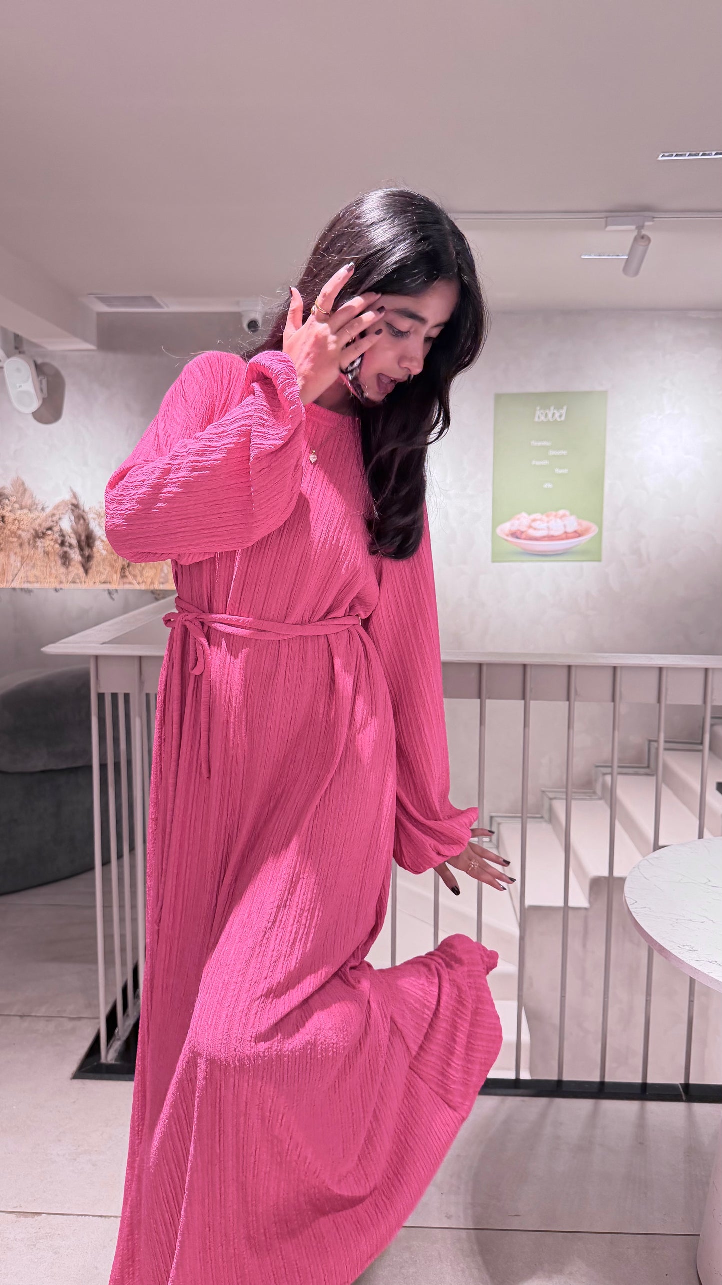 Amora Long Line Dress - Hot Pink