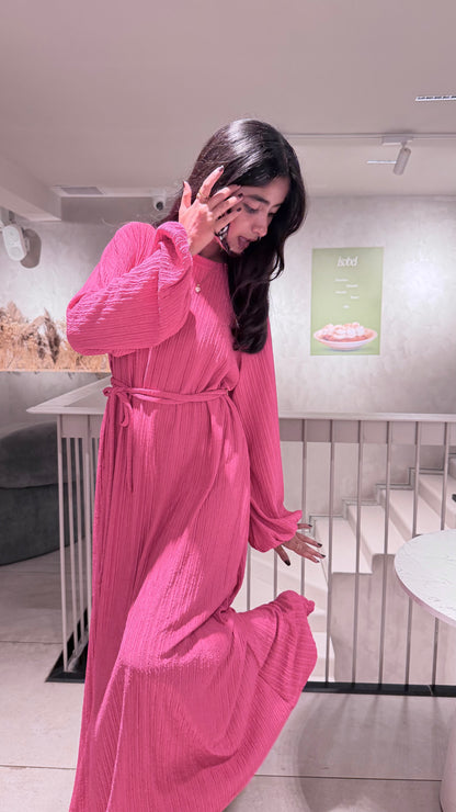 Amora Long Line Dress - Hot Pink