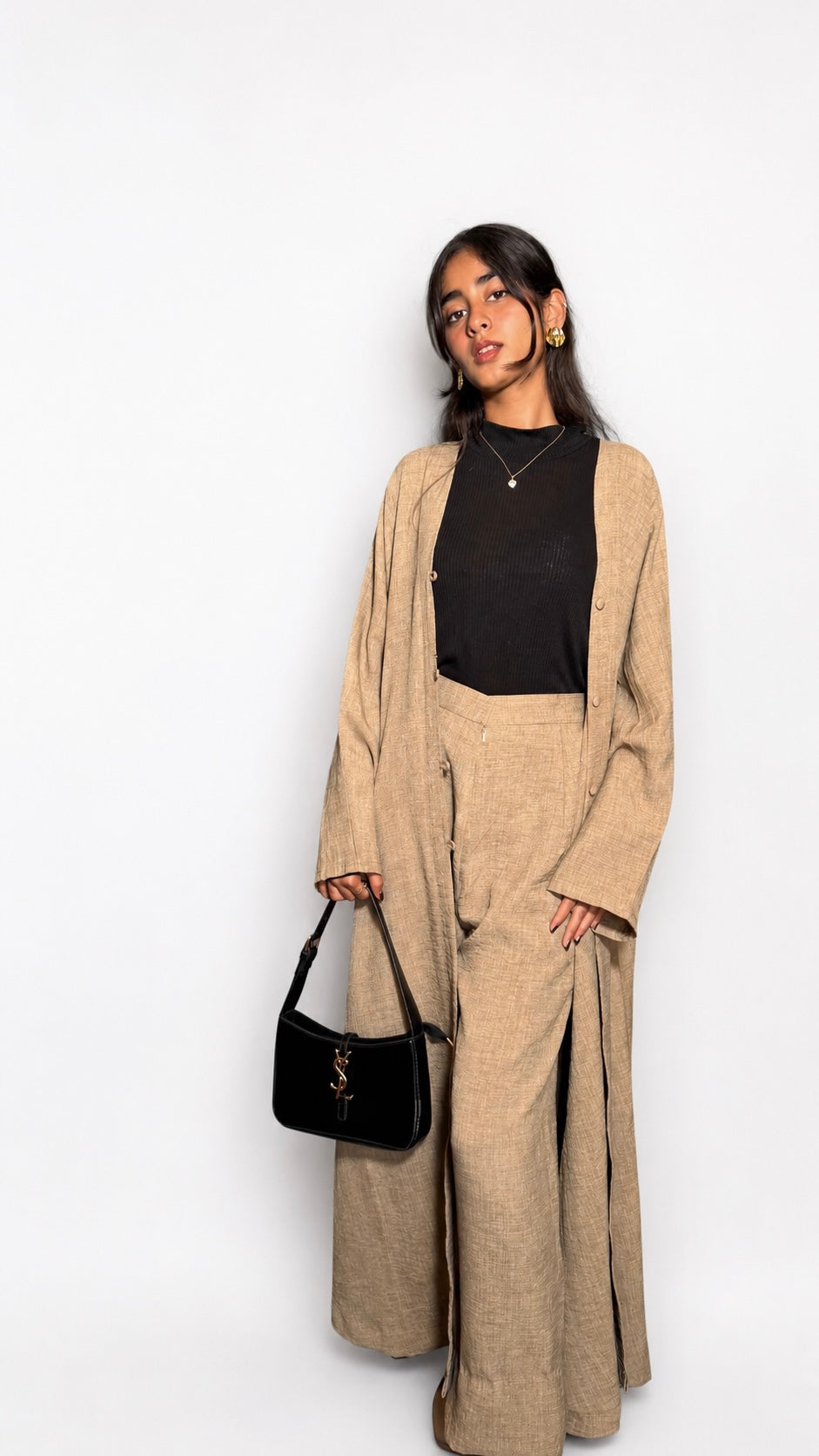 Sahra Abaya Set - Olive Brown