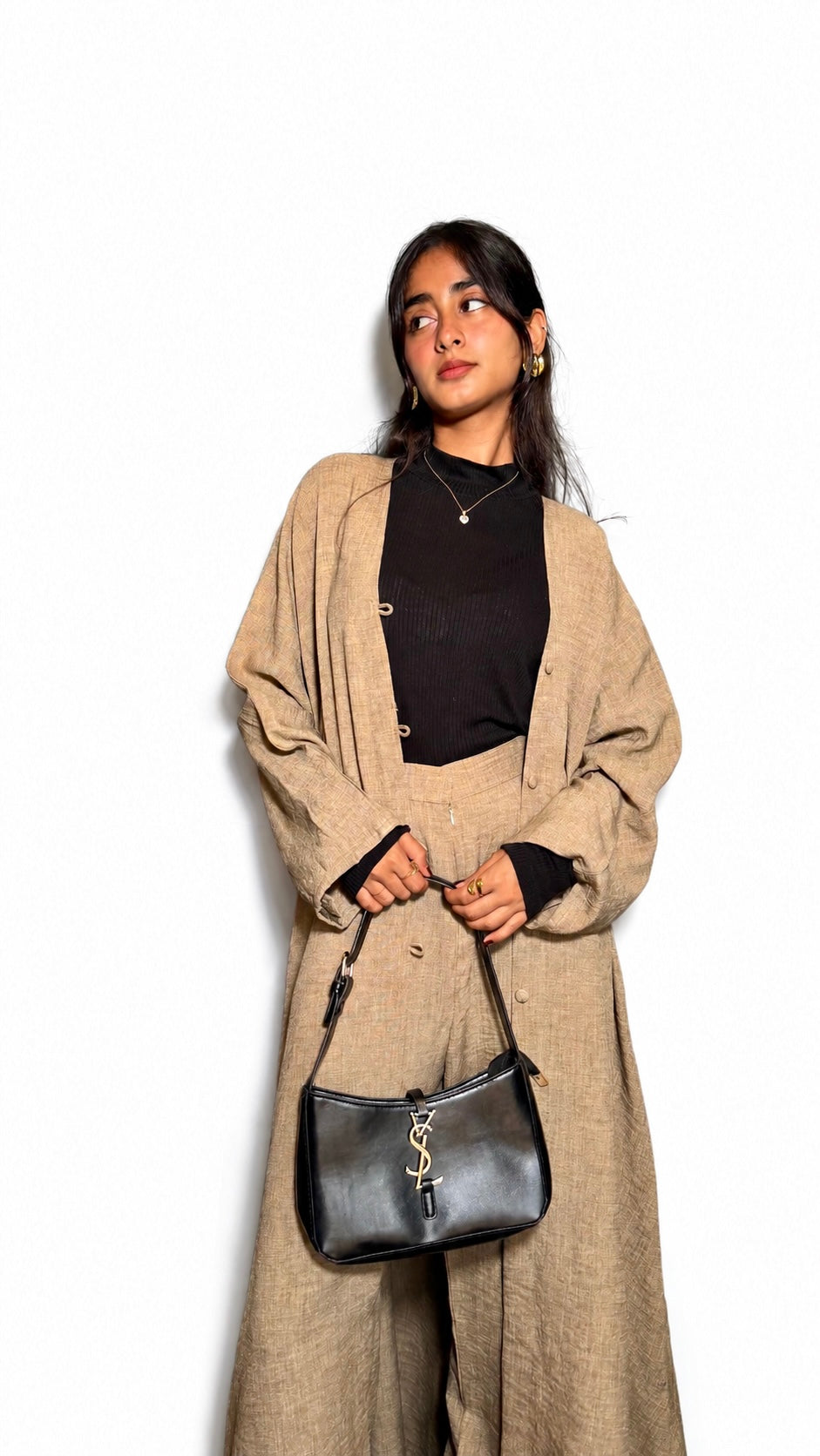 Sahra Abaya Set - Olive Brown