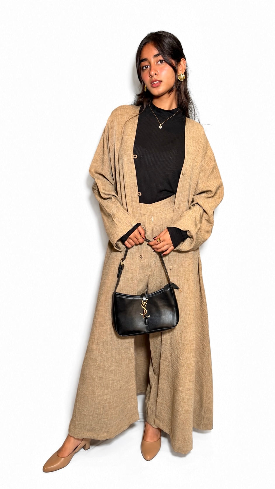 Sahra Abaya Set - Olive Brown