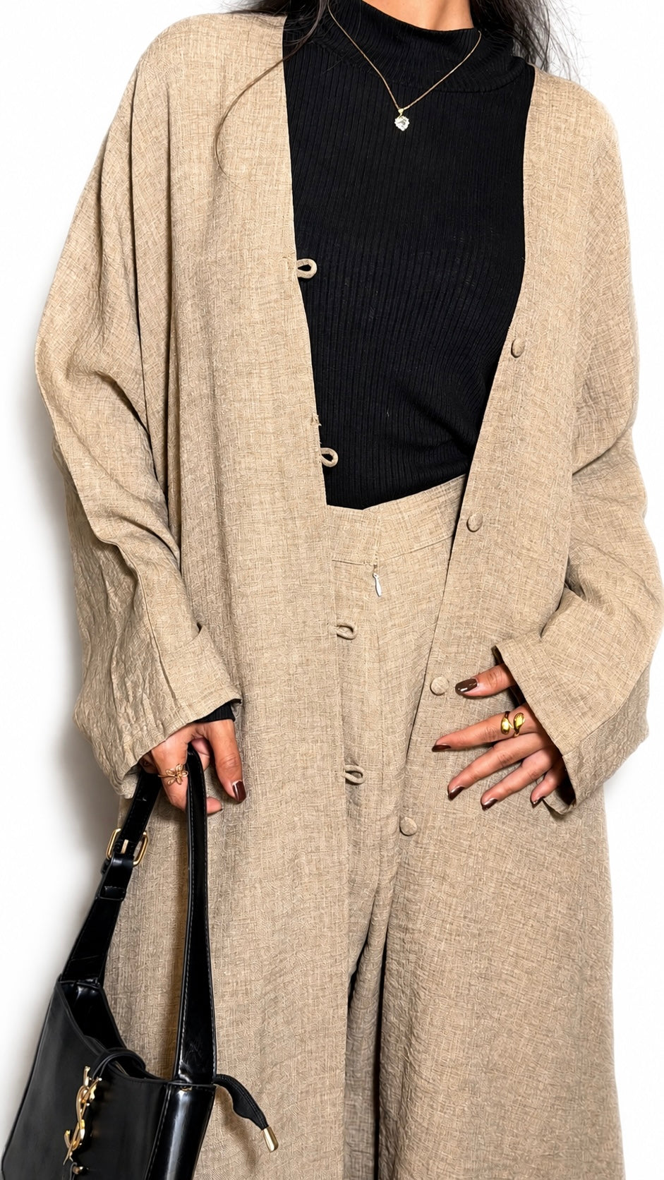Sahra Abaya Set - Olive Brown