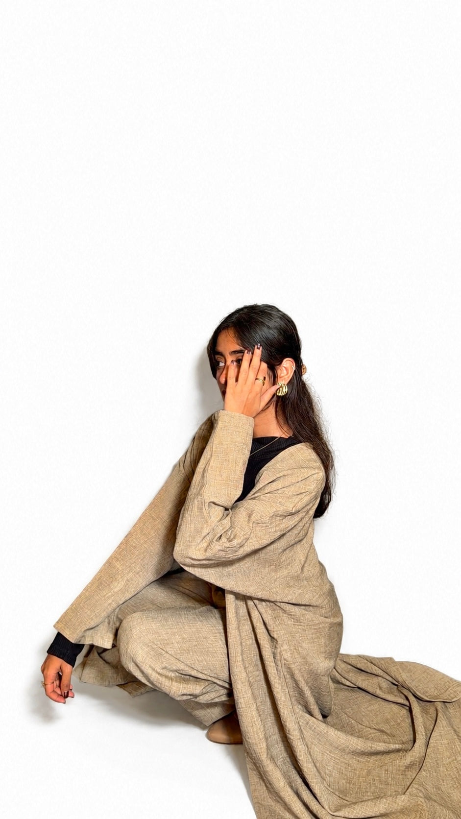Sahra Abaya Set - Olive Brown