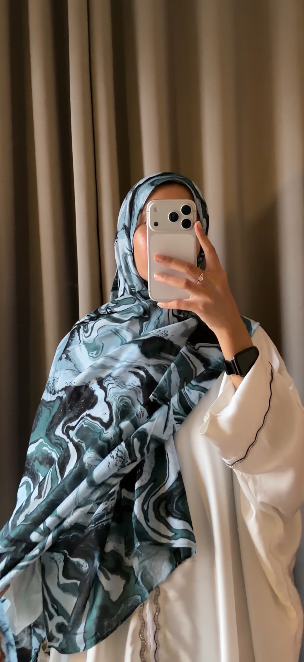 Printed Modal Hijab - Noir