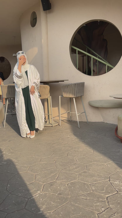 Emerald Abaya - White