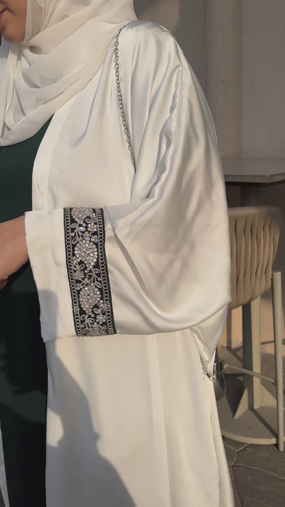 Emerald Abaya - White