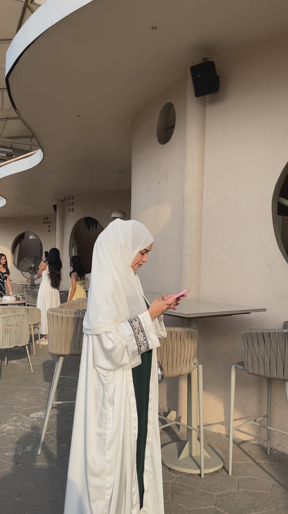 Emerald Abaya - White