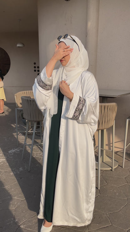 Emerald Abaya - White